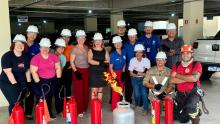 servidores que participaram do curso de princípio de incêndio