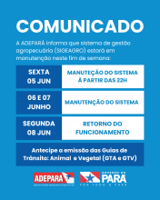 Comunicado Suspensão SIGEAGRO